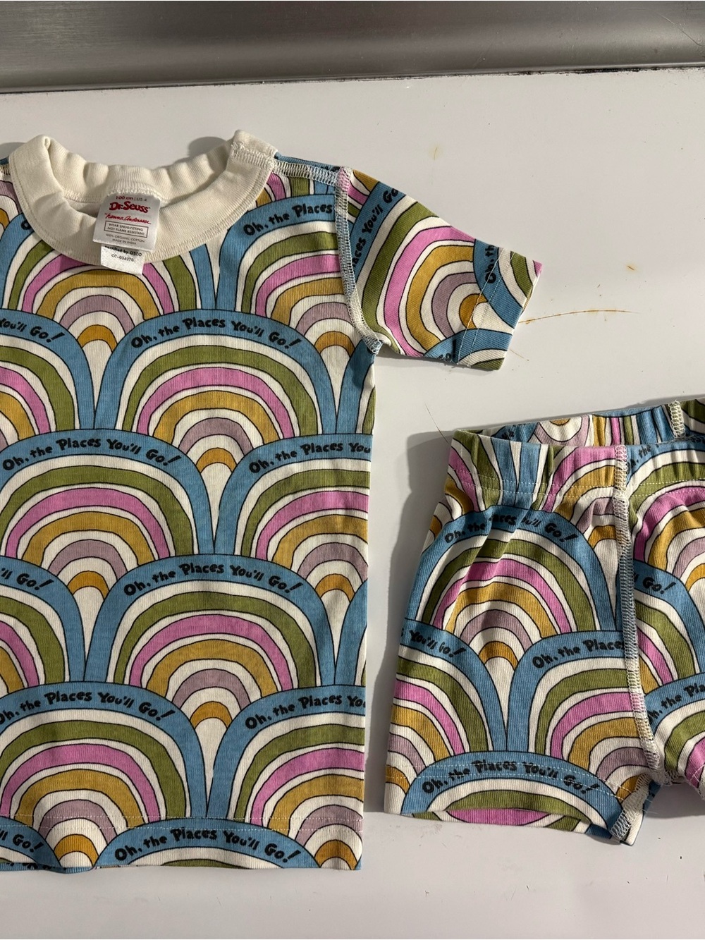Hanna Andersson Dr Seuss Rainbow Short Sleeve Pajama Set 100cm